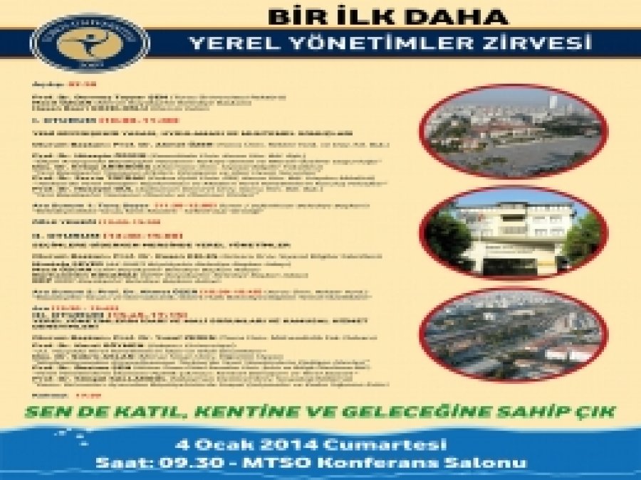 Yerel Yönetimler Zirvesi Mersin'de Yapılacak 