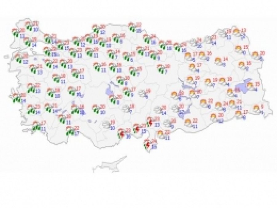 Türkiye Genelinde Hava Durumu 