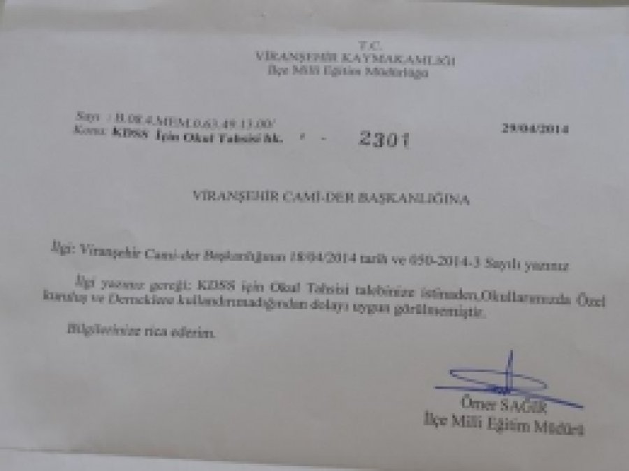 Viranşehir Milli Eğitim Müdürlüğü Siyer Sınavı İçin Yer Vermedi 