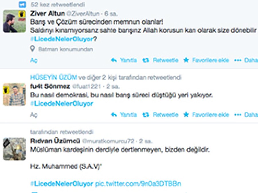Twitter Kullanıcılarından Lice Olayı Tepkisi