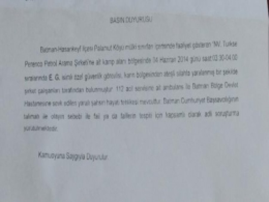 Petrol Kampına Yapılan Saldırı İle İlgili Açıklama Yapıldı