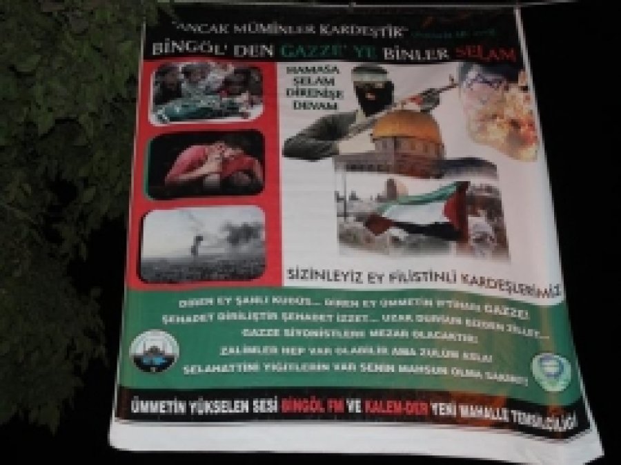 Bingöl'den Filistin'e Pankartlı Destek 