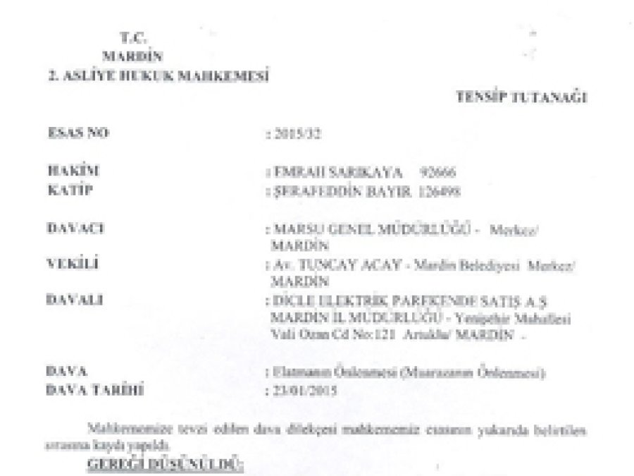 MARSU, DEDAŞ’a açtığı davayı kazandı