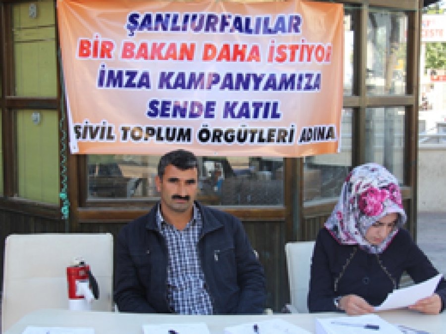 Urfalılar 2'nci Bakan için imza kampanyasında
