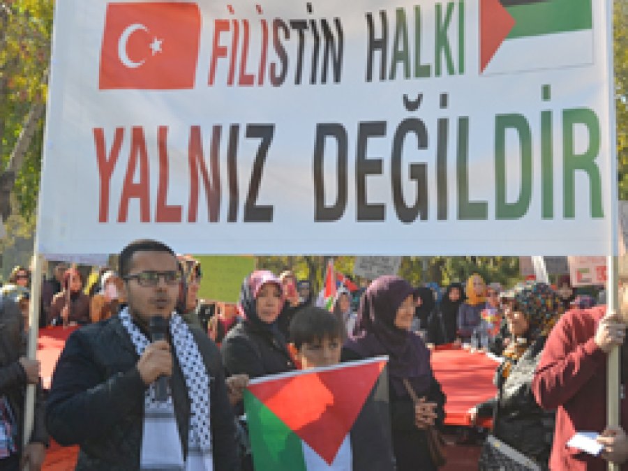 Kayseri'de Filistin'e destek yürüyüşü