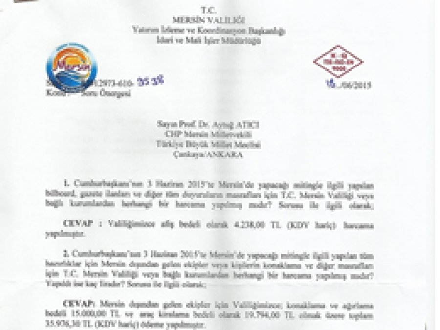 Erdoğan'ın 1 mitinginin maliyeti: 172 bin TL
