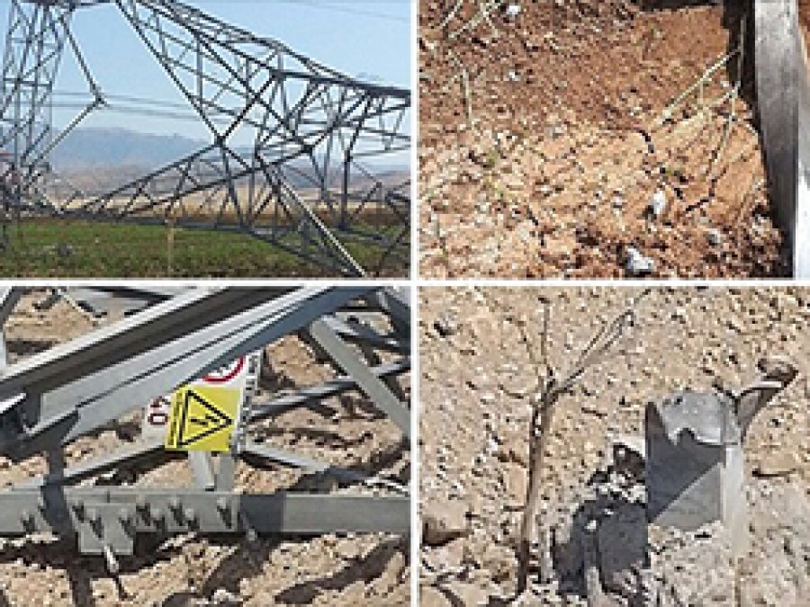 PKK elektrik nakil direklerini yıktı