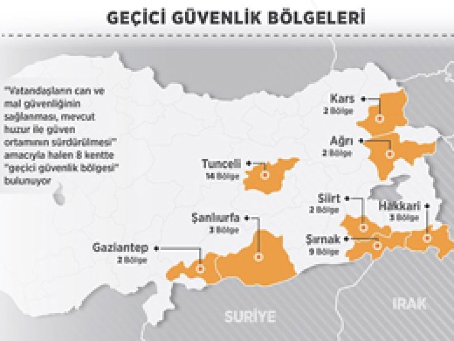 Geçici güvenlik bölge sınırları artıyor