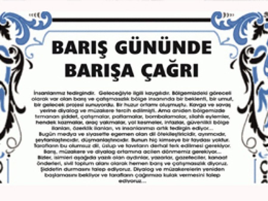 Gazetecilerden barış gününde barışa çağrı