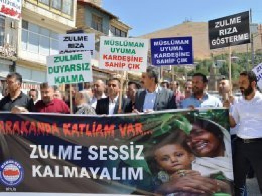 Arakan'daki vahşet Bitlis'te  telin edildi