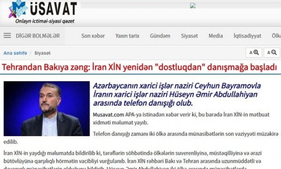 Azerbaycan medyasında İran karşıtı "provokatif" manşet