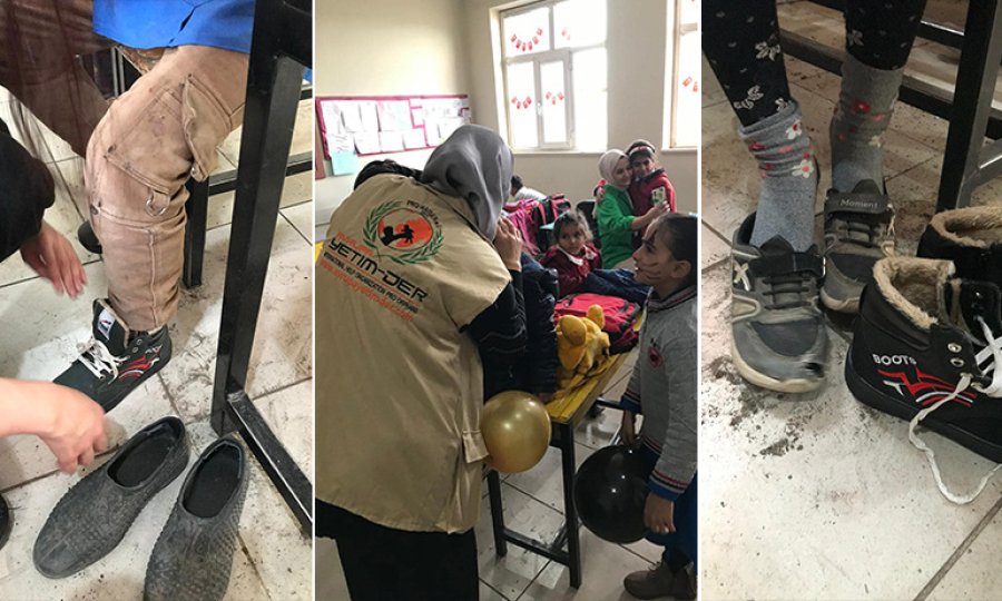 Yetim ve ihtiyaç sahibi çocukların kışlık elbise ve hediyeleri Avrupa Yetim-Der'den