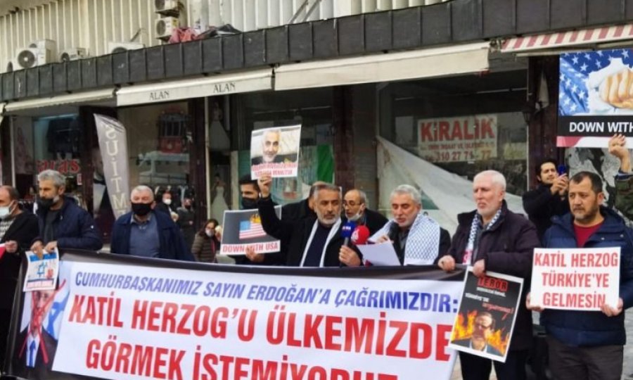 Ankara’da İsrail Cumhurbaşkanı İsaac Herzog’un gelişi protesto edildi…