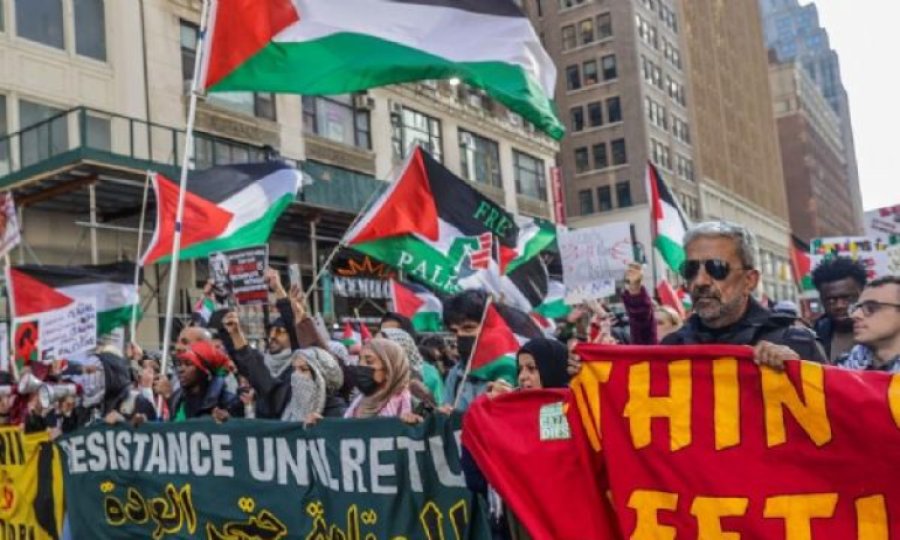 New York'da Gazze'ye destek gösterisi